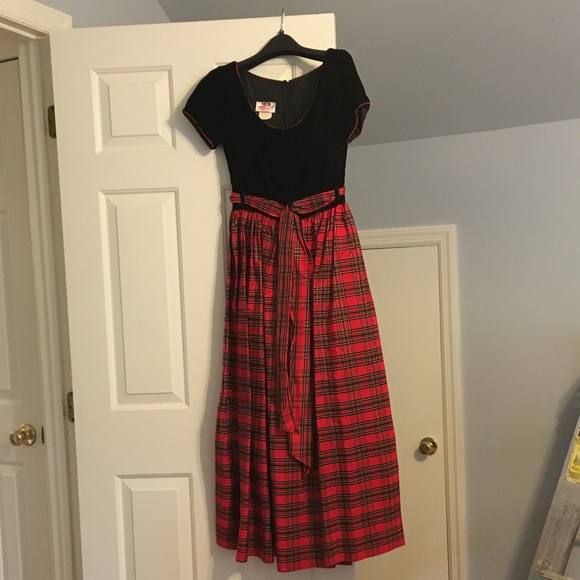 plaid evening dress